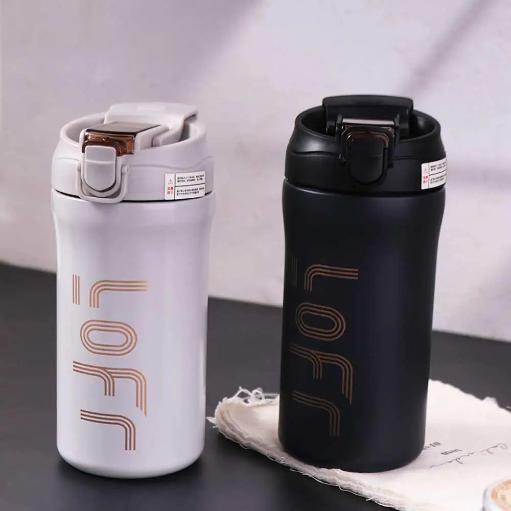Insulated Cup Stainless Steel Coffee Thermal Mug 600ML Creative Bouncing Coffee Cup Simple Portable Tea Mug Travel